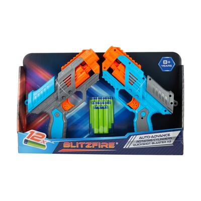 Adventure Force Blitzfire双支闪电软弹发射器儿童玩具枪