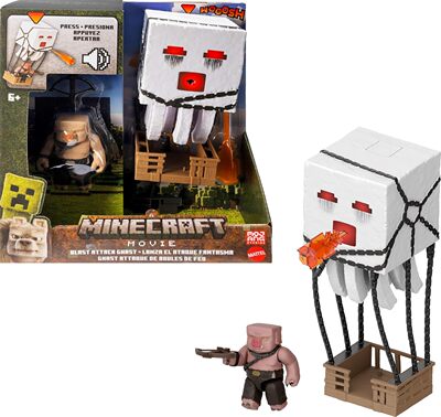 现货Mattel美泰MINECRAFT我的世界猪灵和恶魂人仔手办大电影周边