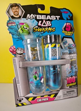 MrBeast Lab5装鲨鱼试管试验瓶科学怪人黄金宝藏儿童盲盒玩具