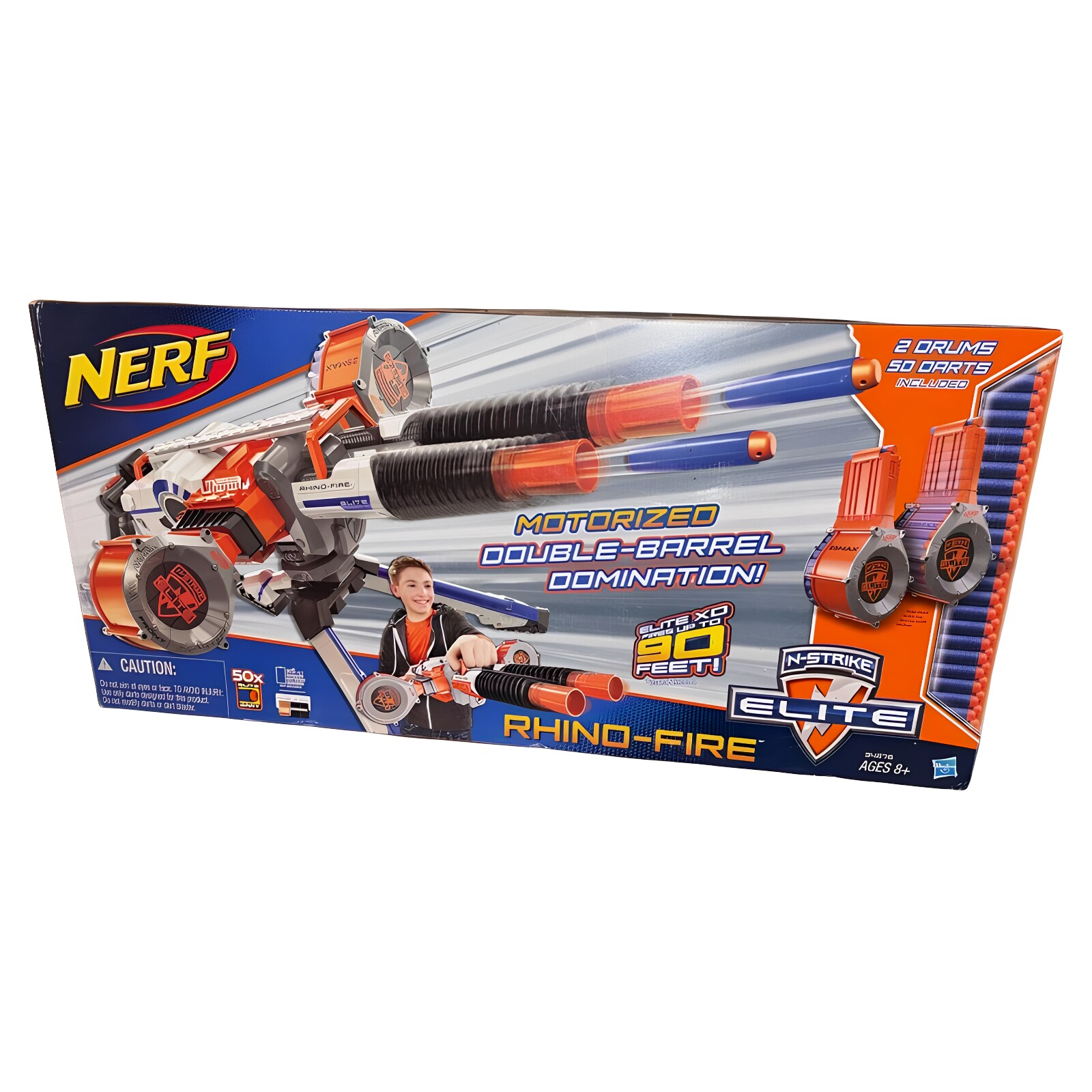 孩之宝NERF热火Rhino Fire精英犀牛电动软弹发射器儿童玩具枪