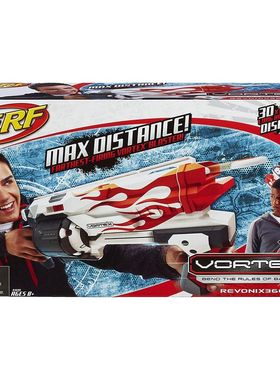 橙机孩之宝Nerf热火30碟Vortex Revonix 360软弹发射器儿童玩具枪