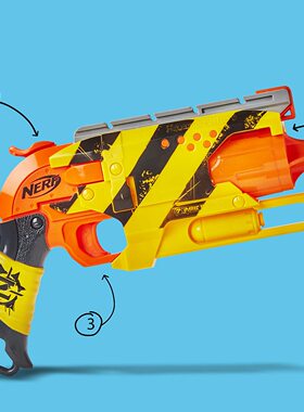孩之宝NERF热火僵牛zombie黄牛重锤软弹发射器儿童玩具枪