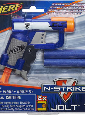 海外进口孩之宝NERF热火蓝色jolt 软弹发射器稀有儿童玩具枪