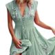 Dress Hem Bohemian Tassel Lace Floral Large Print Women