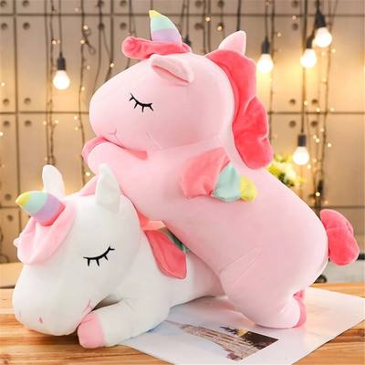 25CM Kawaii Lying Unicorn Plush Toy Stuffed Soft Cute White