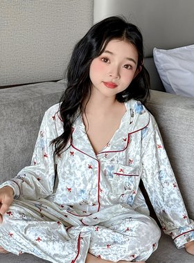 女童睡衣套装公主风金丝绒家居服