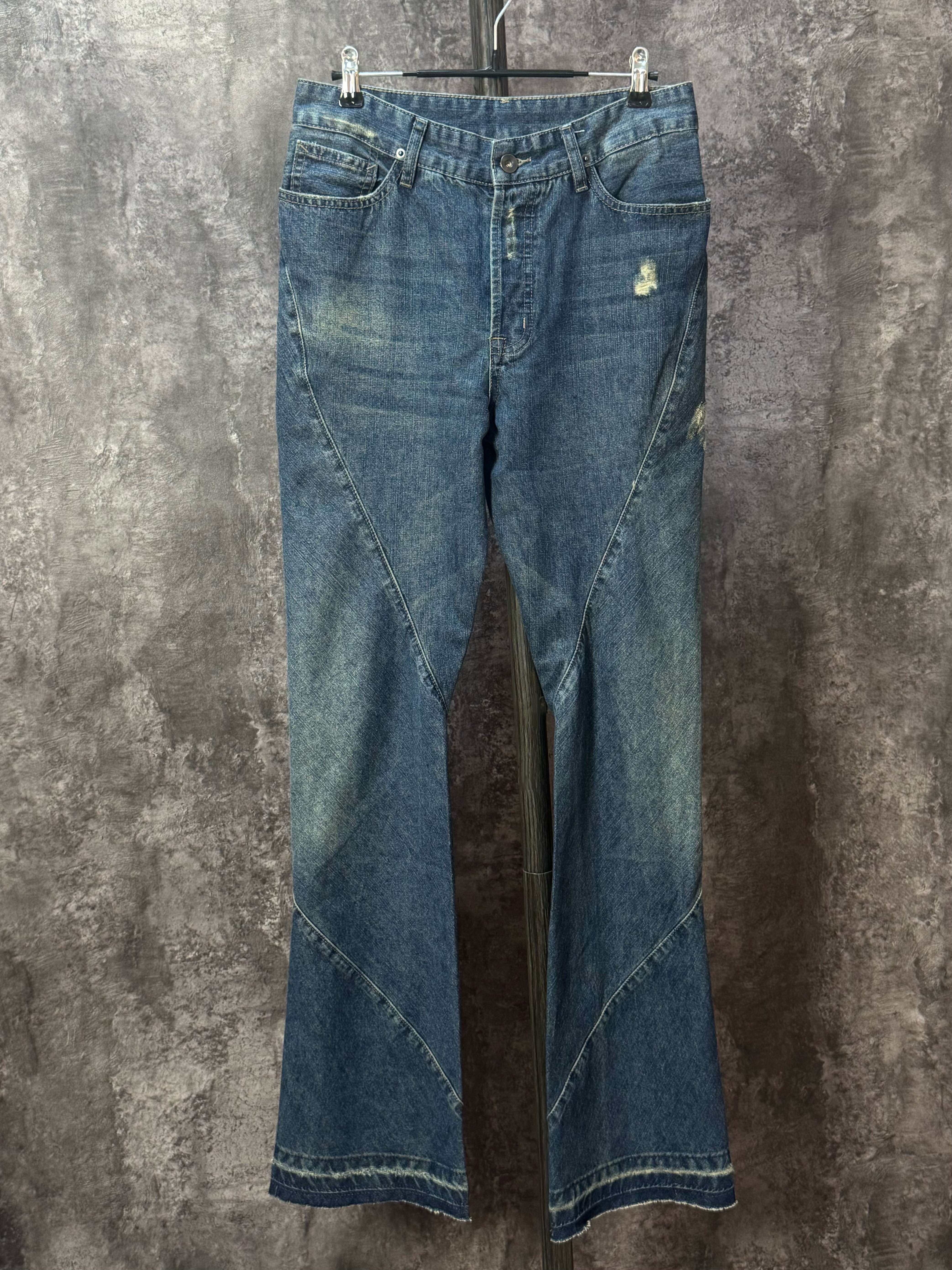 thumbnail for Print independent Ro 07SS booth pioneer blue washed three-dimensional cut spiral jeans