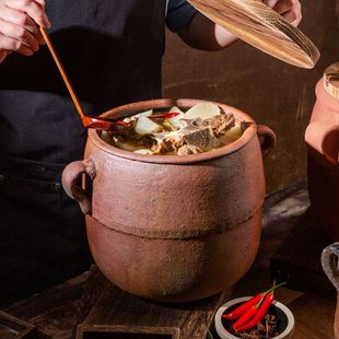 传统老式 土砂锅家用燃气明火瓦罐煨汤陶罐煲汤大容量煎药沙锅瓦煲