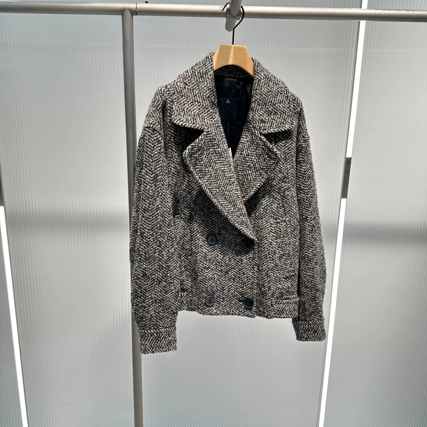 艾诺丝专柜正品国内代购2025秋新款双排扣毛呢外套AR104131-2380