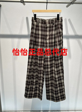 艾诺丝专柜正品国内代购2025年冬季新品百搭格子裤子AR304116-889