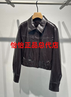 艾诺丝女装国内正品代购2026春POLI领短款皮衣外套BR101122 -1380