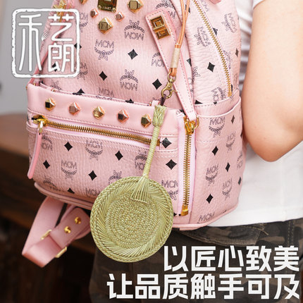 夏季手工蒲扇灯芯草扇子儿童宝宝扇草编出行扇老式草扇迷你挂件