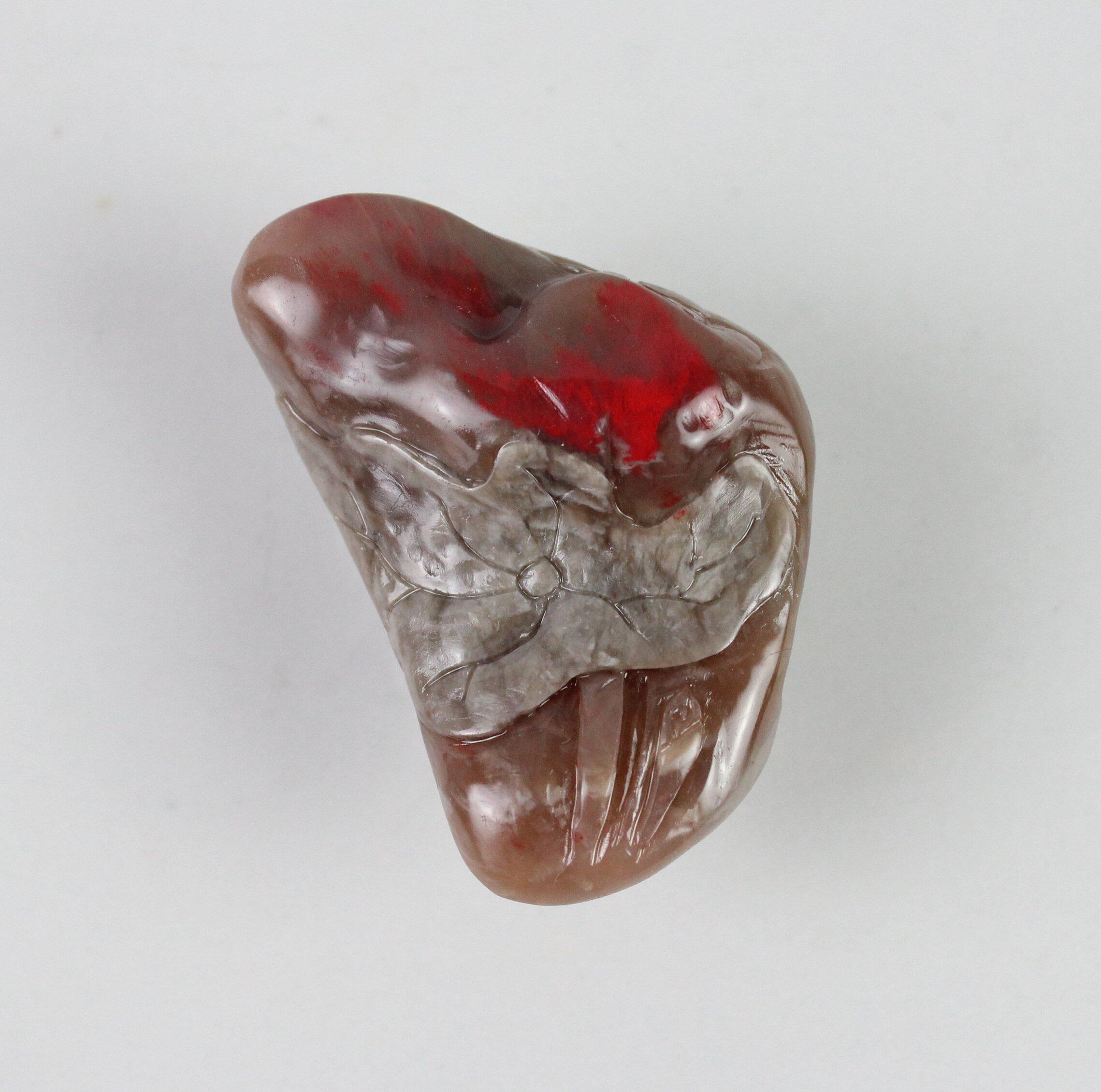 昌化鸡血石手把玩件荷叶平安软冻地精美天然饰工艺术红火吊坠包邮