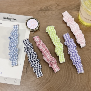 适用佳明Forerunner570/255265S雪纺冰丝格子弹力布发圈表带Venu3