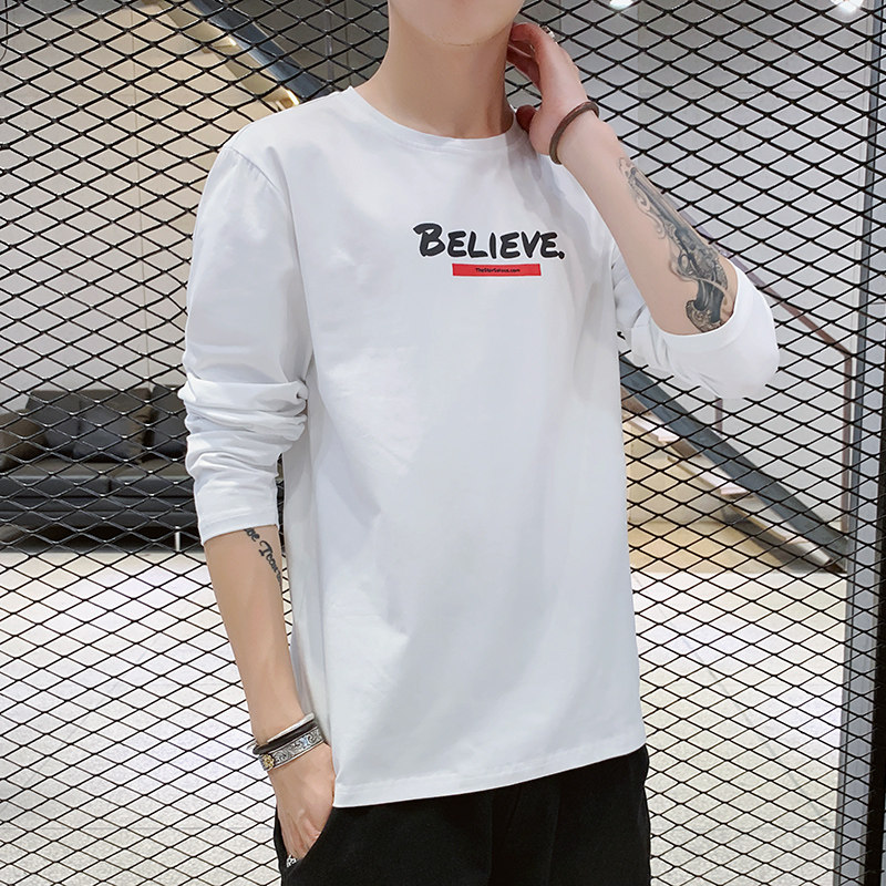 Autumn Men's Sympathy 95% Cotton 5% Spandex Autumn Dress New Long Sleeve T-shirt Large Size Men's Wear