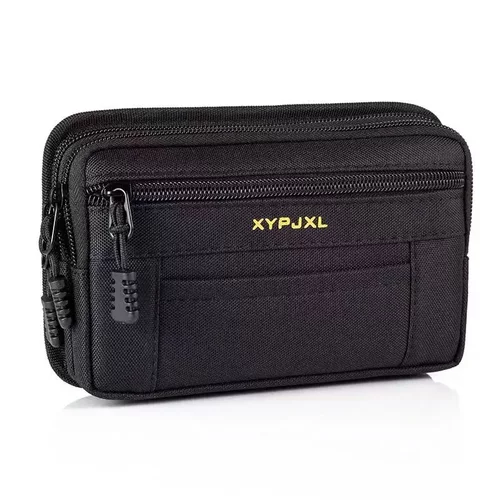 适用于7寸m包横竖版耐磨牛津布大容量三层拉链腰包穿皮带