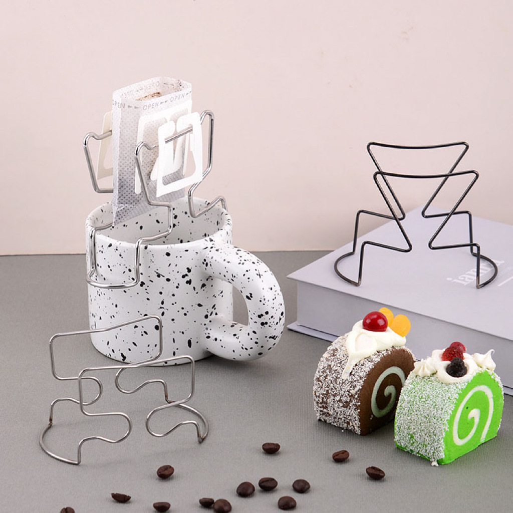 不锈钢咖啡挂耳支架 手冲咖啡支架滤纸袋挂包滴漏便携猫头架子