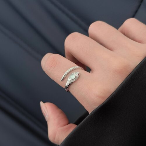 小醋包周边灵蛇开口戒指女