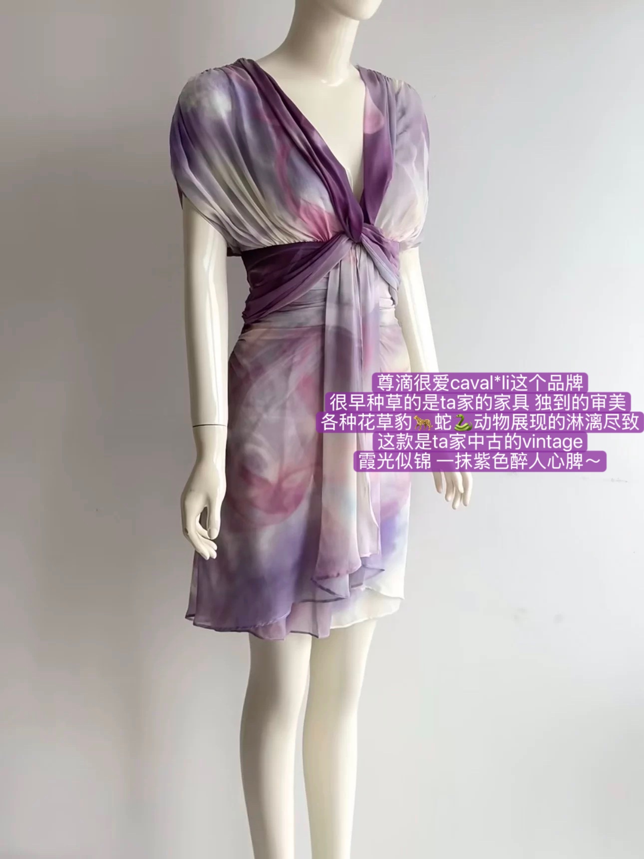 *九紫离火 媚骨如酥*100%桑蚕丝紫色定位定染定裁连衣裙