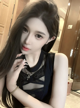 *控场王*性感透视深V针织无袖背心