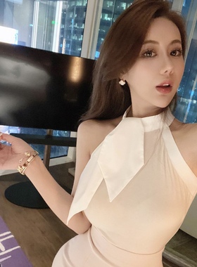 lovingu【空姐服日常版 黄皮友好版裸粉色 胖领结可爱】连衣裙