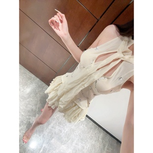 套装 仙气飘飘定位刺绣亮片两穿人丝上衣裙裤 柳如烟2.0