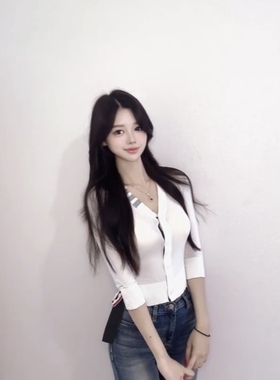 tb新款9k+轻奢显白藏蓝\斯文学院灰白七分袖针织衫