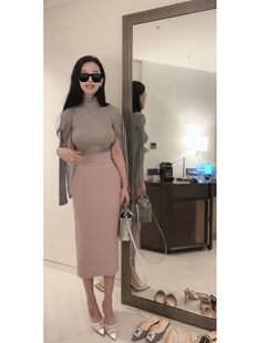 孙智慧韩国 百搭包臀半裙 金秘书氛围感 极简纯色轻熟风气质经典