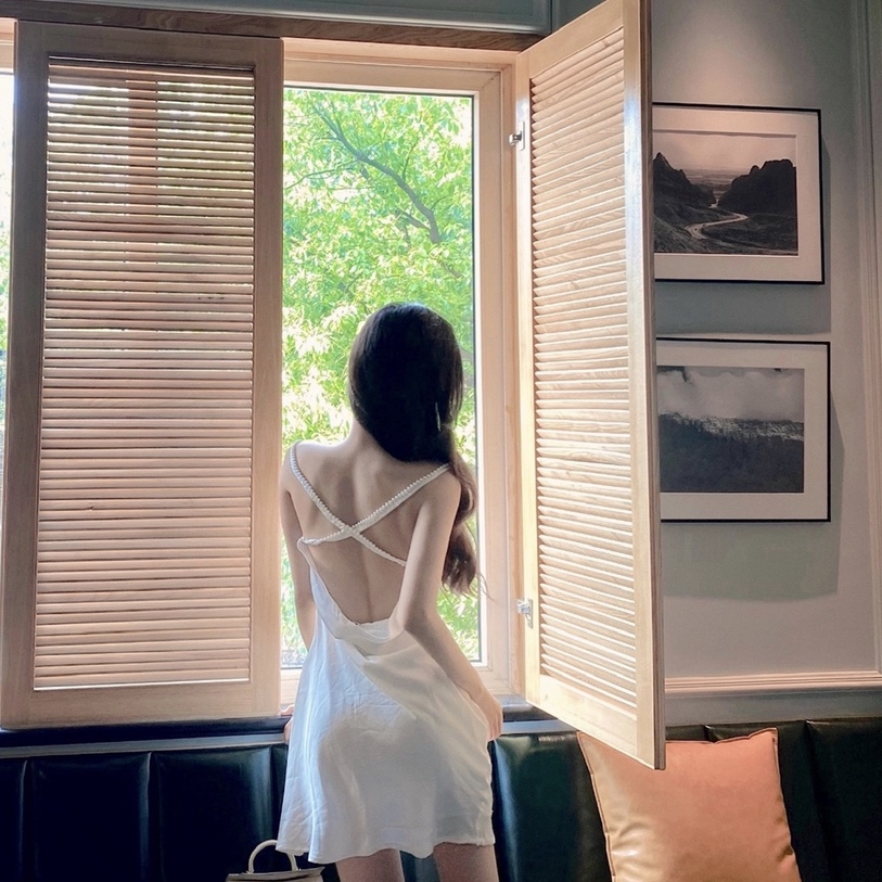 2020夏季气质小个子堆积领连衣裙