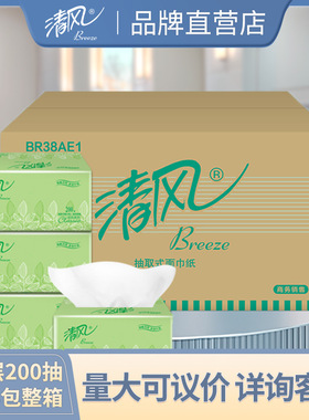 清风抽纸48包双层200抽 商用家用餐厅用纸整箱 BR38AE1