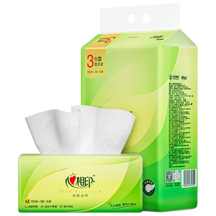 DT32150(DT16150) 心相印茶语丝享150抽三层塑装面巾抽纸餐巾纸