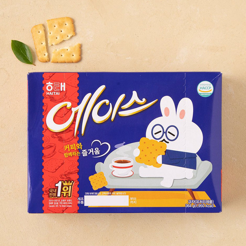 宝宝韩国进口海太ACE苏打饼干原味饼干121g早餐追剧办公休闲零食