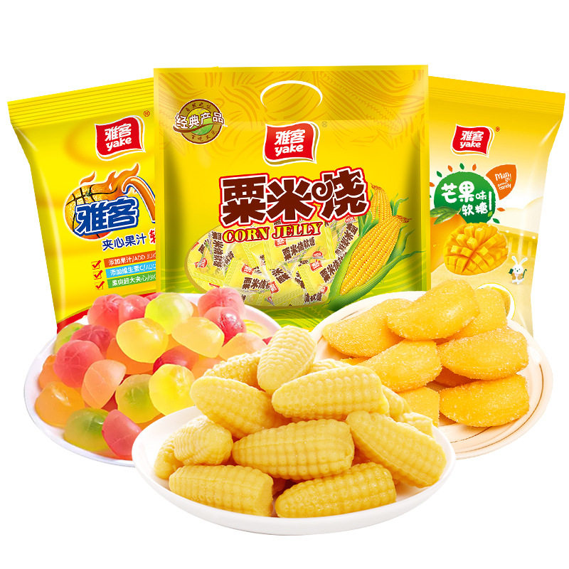 宝宝雅客栗米烧500g散装芒果味结婚喜糖硬糖招待糖果玉米糖婚庆整
