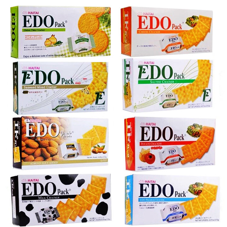 宝宝韩国进口edo pack饼干儿童零食多口味早餐食品薄脆苏打饼代餐