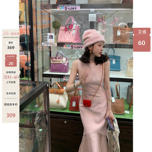 大Eees 小美人鱼 花苞鱼尾气质无袖小香风连衣裙法式气质显瘦裙子
