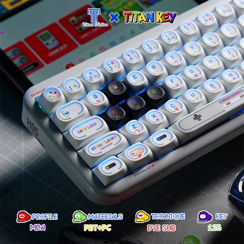 泰坦国度星环游戏机主题透光键帽PBT热升华125键个性机械键盘磁轴