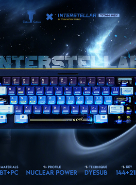 泰坦国度星际穿越键帽核动力高度原厂144键PC透明热升华PBT键盘帽