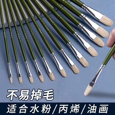 榭得堂猪鬃油画笔 谢德堂515水粉水彩丙烯颜料笔色彩绘画美术硬毛