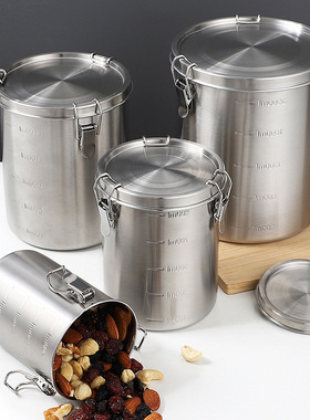 304不锈钢密封罐咖啡豆罐保存茶叶收纳罐奶粉陈皮储物罐零食罐