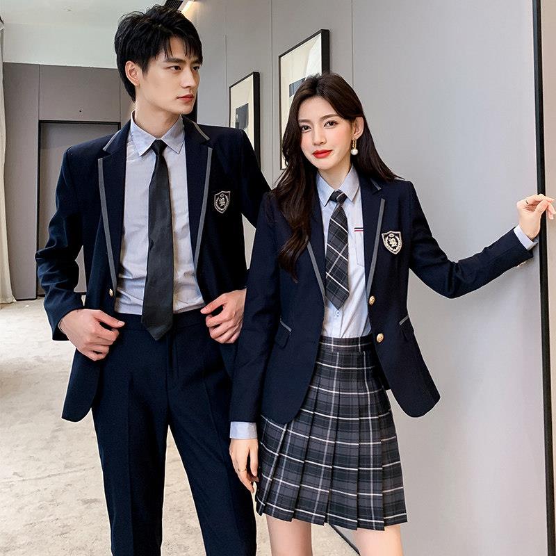 JK学院风校服套装 韩版西装外套 男女同款班服