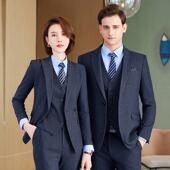 套装 男女气质工作服银行公务员地产售楼部4S店条纹西装 职业装 正装