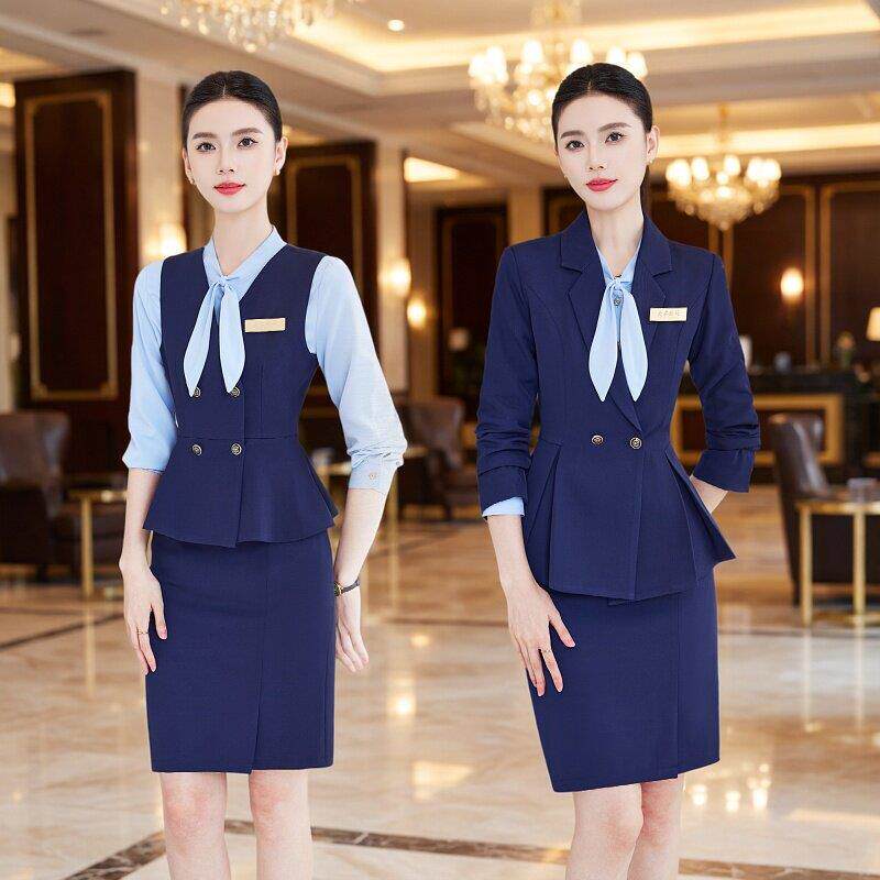 西装马甲女职业套装夏季时尚气质珠宝酒店办公室工作服坎肩工装