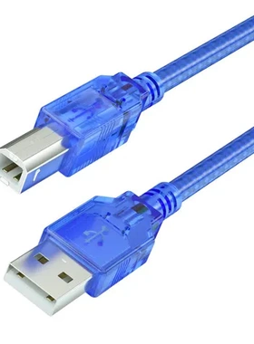 Busb打印机线1.5连接线米方透明蓝/数据线口A打印线2.0打印机usb