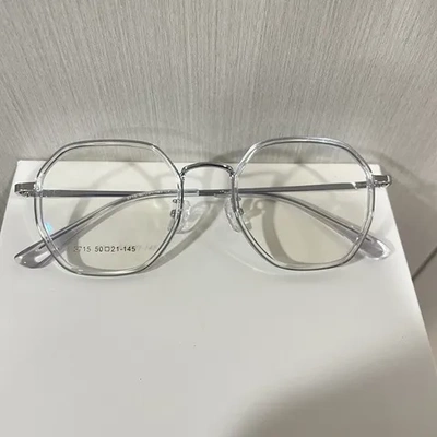 大框眼镜框防蓝光色系复古3715同款多边形路新款网红磨砂