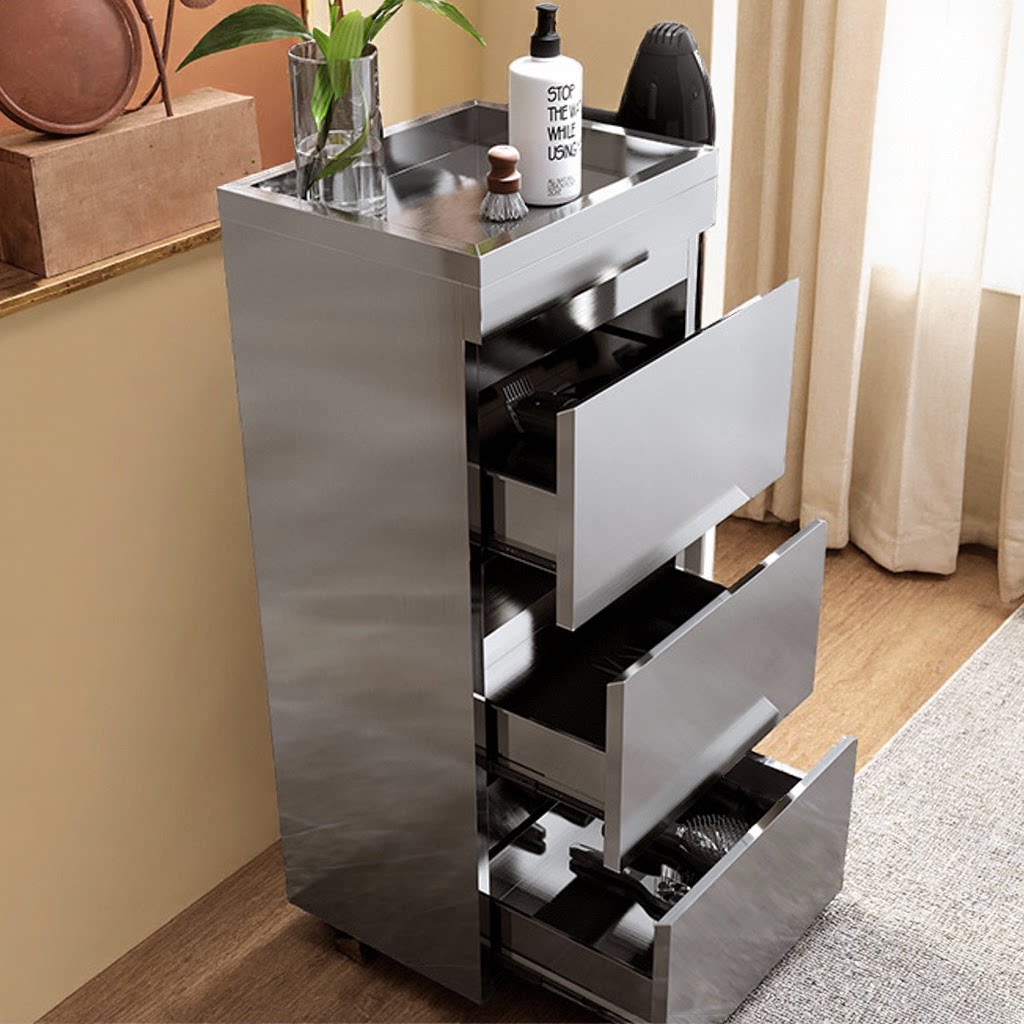 美发店专用工具车理发店收纳工具柜剪发推车不锈钢发廊柜储物柜台