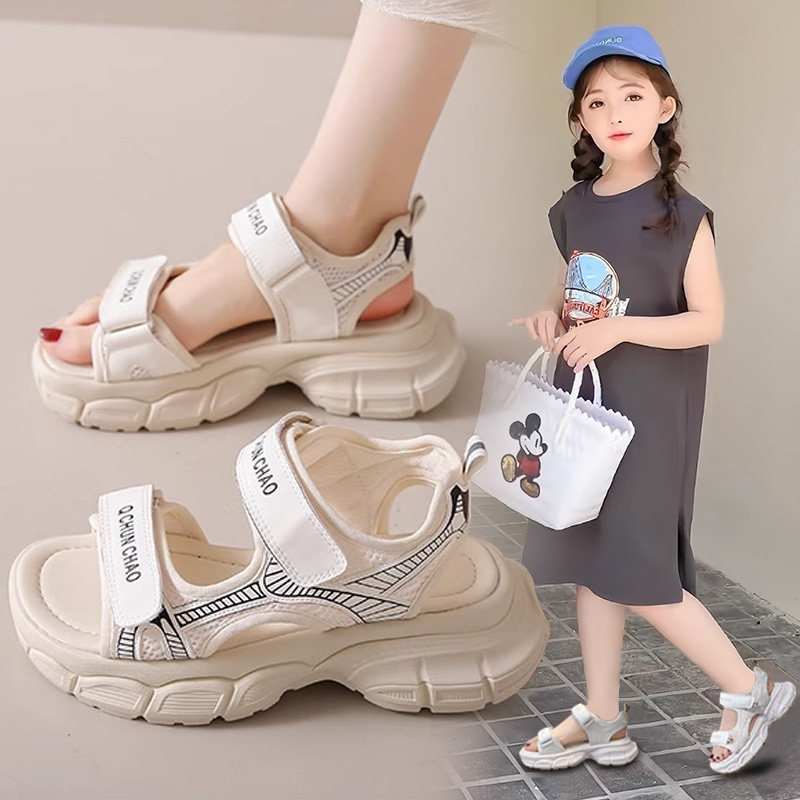 女童凉鞋2026新款夏季儿童防滑软底运动鞋子中大童时尚韩版沙滩鞋
