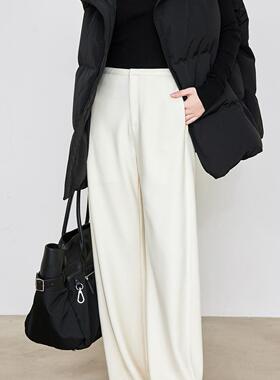 阔腿裤女秋冬新款垂感直筒裤加厚长裤百搭休闲裤宽松显瘦香蕉裤