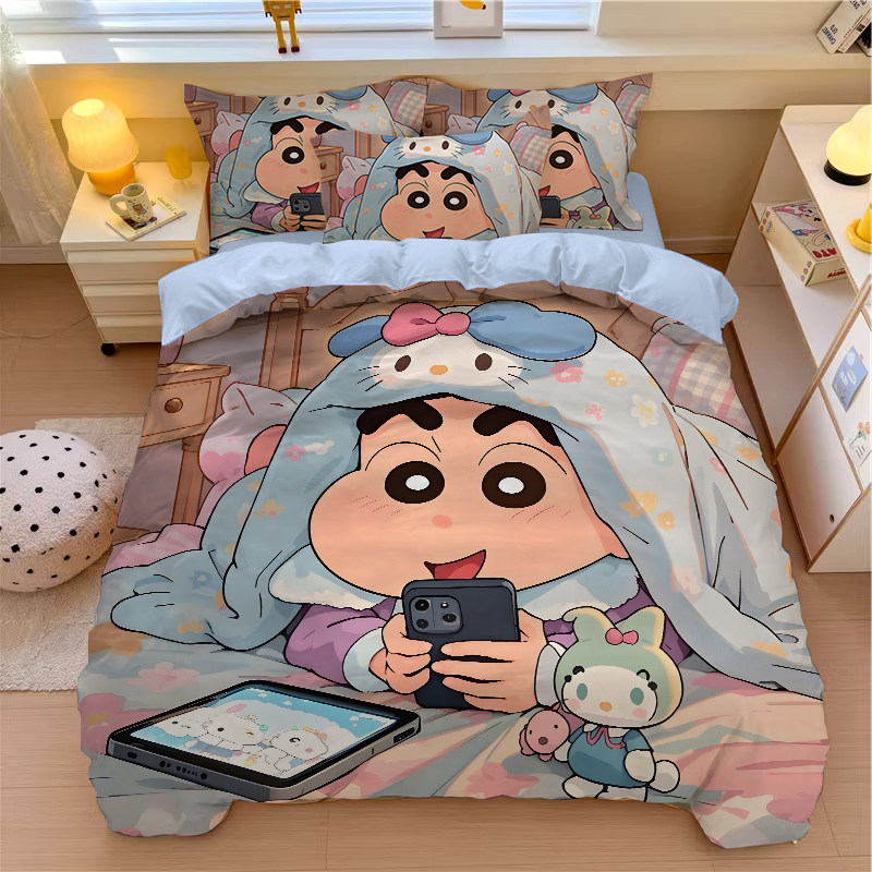 蜡笔小新全棉亲肤四件套儿童卡通纯棉被套学生三件套床品被罩被子,床上用品,床品套件/四件套/多件套,淘宝优惠券,粉丝福利购,淘宝优惠卷
