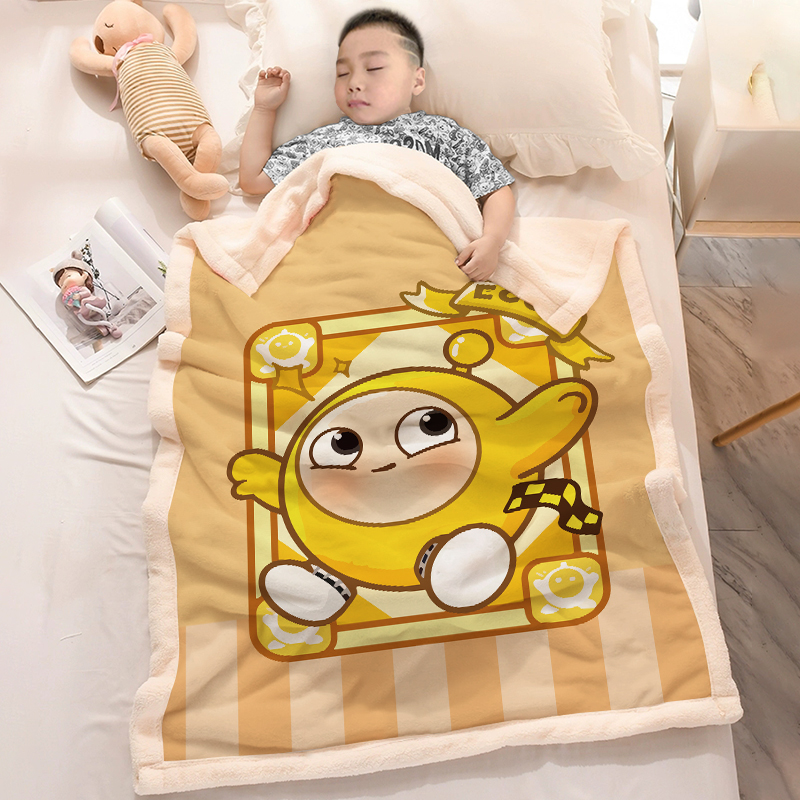 双面绒可爱毛毯法莱绒加厚盖毯牛奶绒保暖午睡毯休闲毯幼儿园毯子