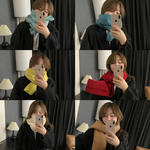 搭配救星～每个颜色都是心头好小个子纯色针织毛线围巾2025年冬季